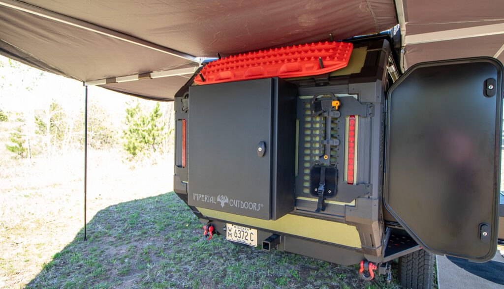 Rear tool box and maxx tract board on the Imperial Outdoors OB120.