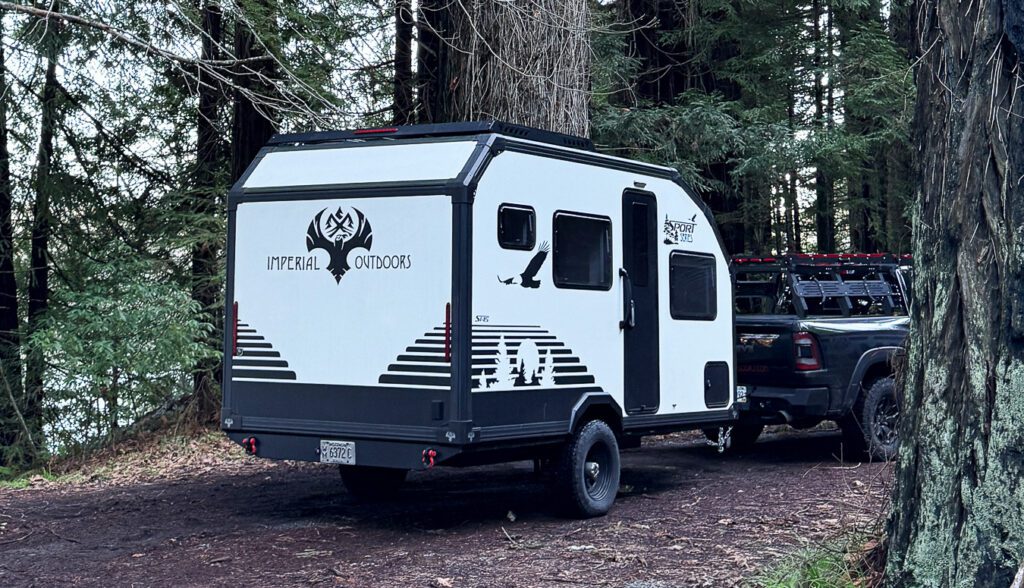 Imperial Outdoors S145 traveling along the Redwoods forest of California.