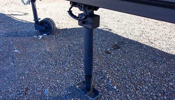 ARK corner leveling jack installed on the Imperial Outdoors Xplore Series campers.