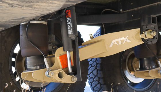 Off road Cruisemaster ATX suspension on the Imperial Outdoors Xplore Series camper.