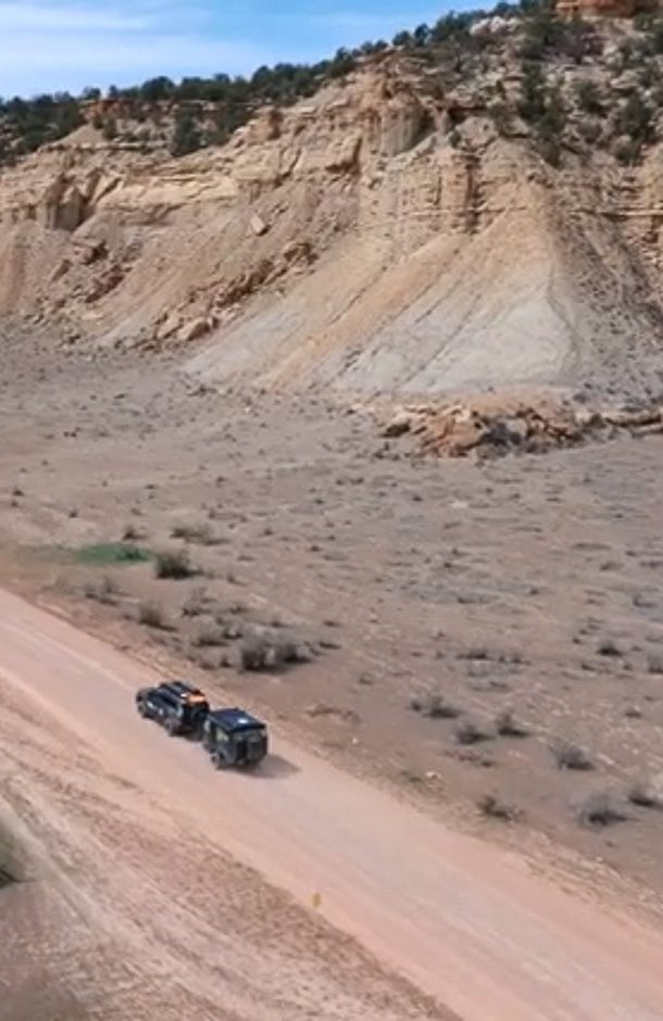OB120 during along the vacant dirt roads of Utah