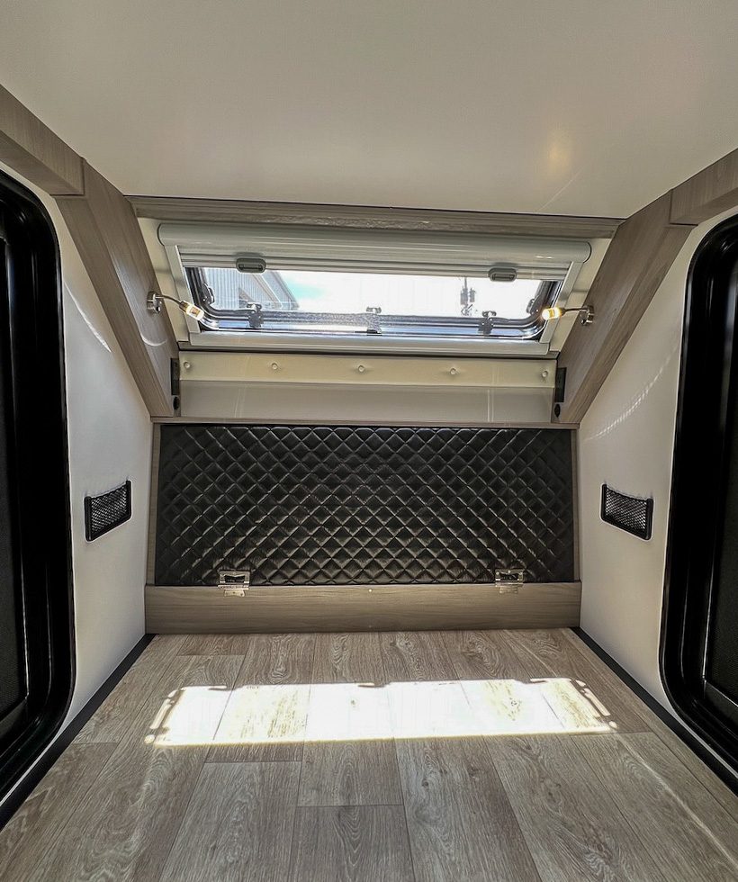 OB120 interior front head boat position for additional storage.