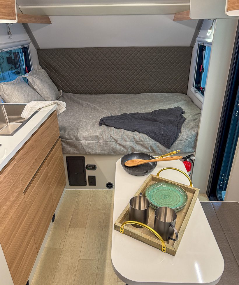 Full size bed in the S145 from Imperial Outdoors.
