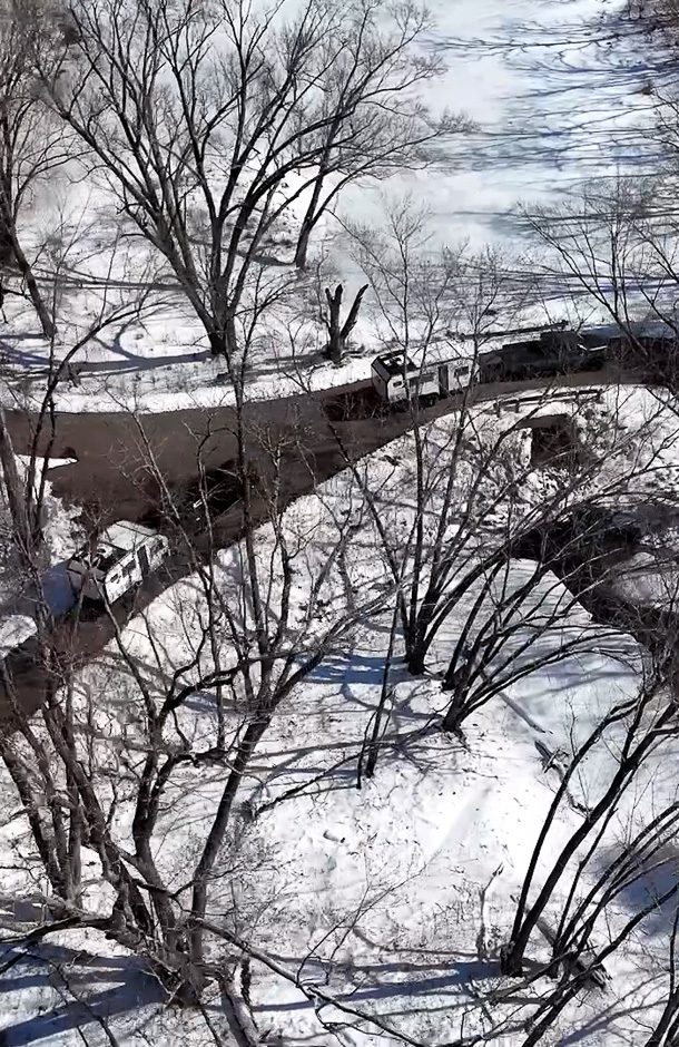 Imperial Outdoors Sport Series traveling in the winter to find camp.