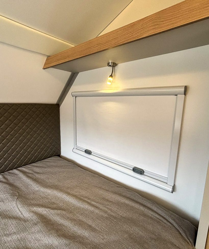 Upper shelving above the bed in the Imperial Outdoors S145.