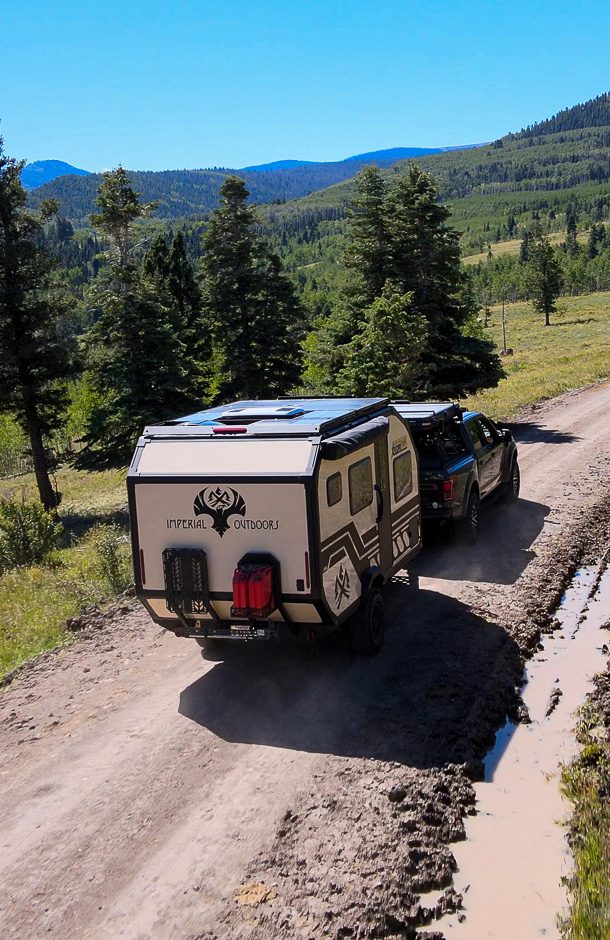 X145 from Imperial Outdoors traveling along the forest service road in Colorado.