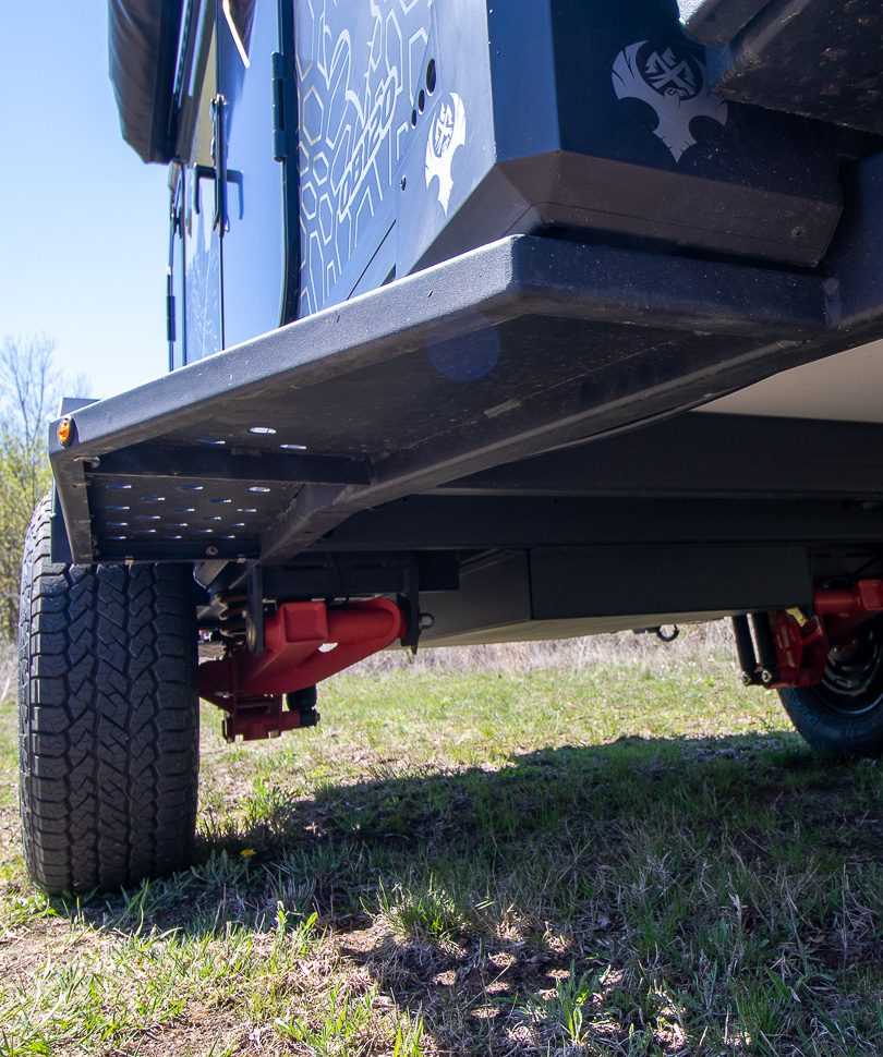 The Cruisemaster CRS off road suspension on the Imperial Outdoors Outback Series OB120.