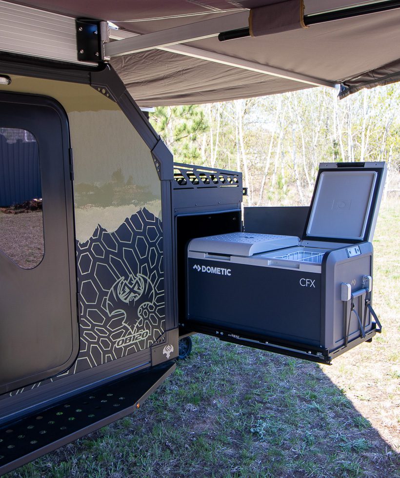 Imperial Outdoors OB120 slide out Dometic 75 liter fridge/freezer combo.