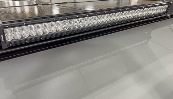 Imperial Outdoors Xplore Series 42" LED light bar mounted to roof rack.