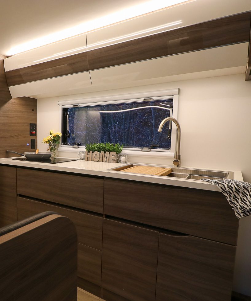 Luxurious premium interior on the Imperial Outdoors X195 camper.