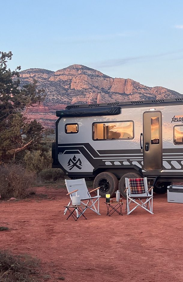 The X195 from Imperial Outdoors set up camp in Sedona desert in Arizona.