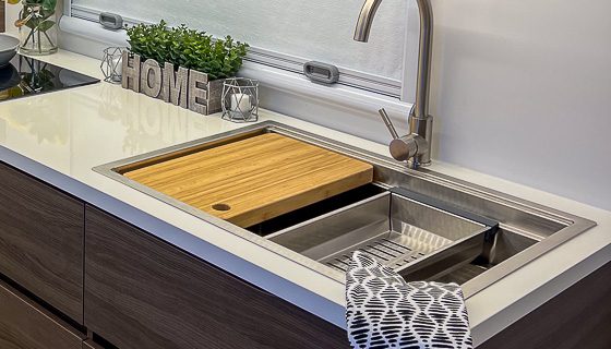 Imperial Outdoors X195 multifunction stainless steel sink with inserts.